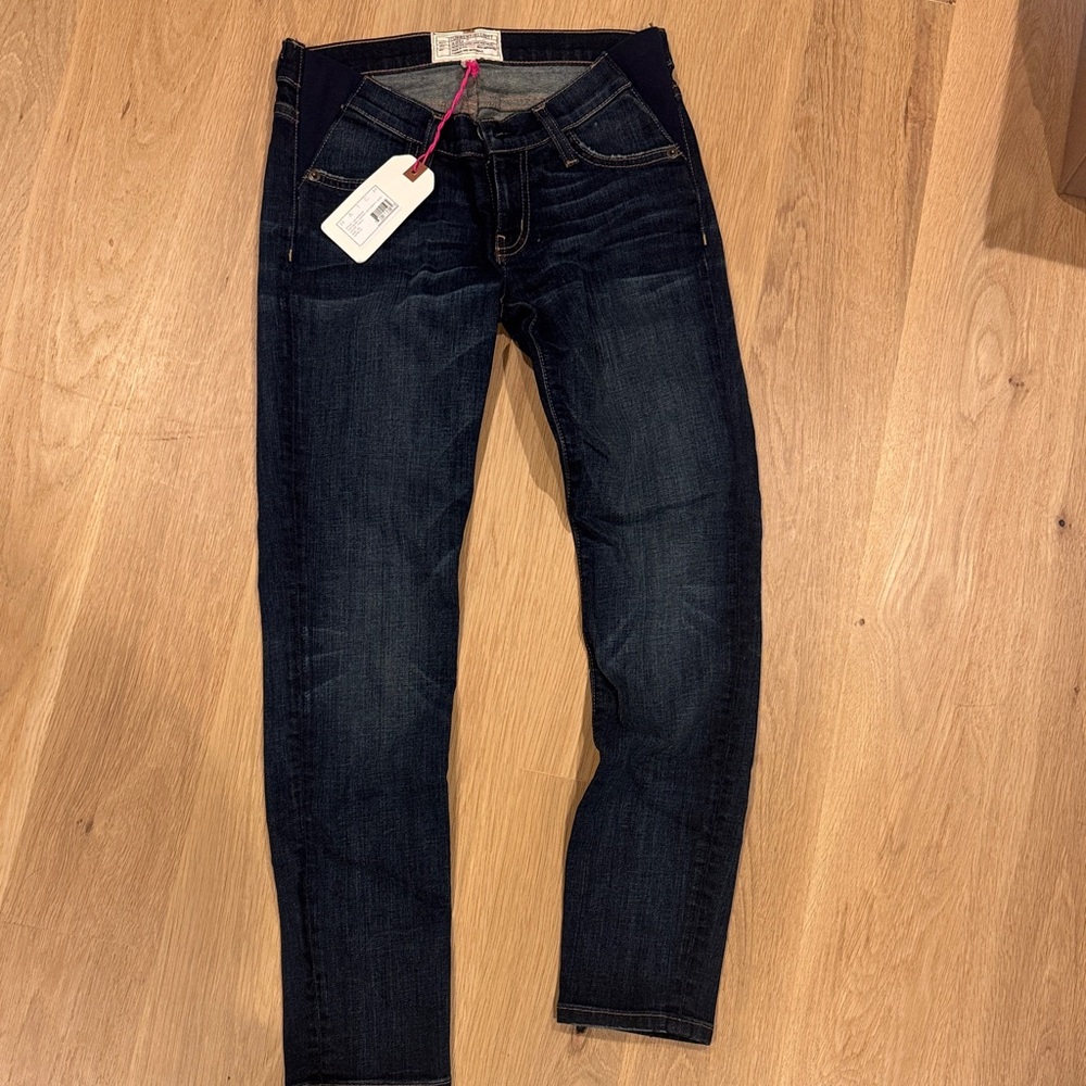 Women's Dark Blue Stretch Slim Jeans current Elliot maternity from hatch